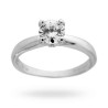 ANELLO SOLITARIO 4 GRIFFE CON ZIRCONE BIANCO MM 6 IN ARGENTO 925 RODIATO