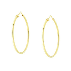 ORECCHINI A CERCHIO LISCIO 44 MM CON CANNA MM 2 IN ARGENTO 925 GALVANICA ORO