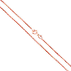 CATENA COREANA BOMBATA DIAMANTATA 160 SEZIONE MM 1.6 LUNGHEZZA CM 40 IN ARGENTO 925 GALVANICA ROSA