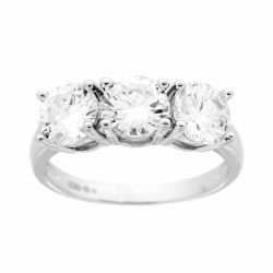 ANELLO TRILOGY CON CUBIC ZIRCONIA BIANCO MM 6 IN ARGENTO 925 GALVANICA RODIO