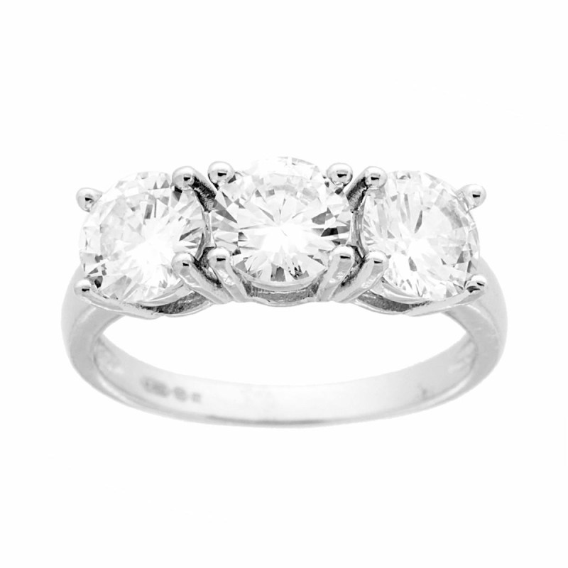ANELLO TRILOGY CON CUBIC ZIRCONIA BIANCO MM 6 IN ARGENTO 925 GALVANICA RODIO