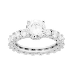 ANELLO ETERNITY SOLITARIO CON CUBIC ZIRCONIA BIANCO IN ARGENTO 925 GALVANICA RODIO