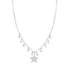COLLANA CATENA FORZATINA ALLUNGATA RETTANGOLARE CON STELLE PENDENTI IN ARGENTO 925 GALVANICA RODIO