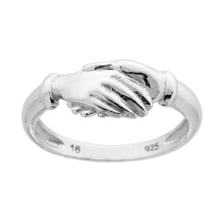 ANELLO MANI DI SANTA RITA IN ARGENTO 925 GALVANICA RODIO