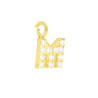 CIONDOLO LETTERA INIZIALE NOME 11 MM CON ZIRCONI BIANCHI IN ARGENTO 925 GALVANICA ORO