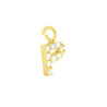 CIONDOLO LETTERA INIZIALE NOME 11 MM CON ZIRCONI BIANCHI IN ARGENTO 925 GALVANICA ORO