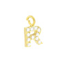 CIONDOLO LETTERA INIZIALE NOME 11 MM CON ZIRCONI BIANCHI IN ARGENTO 925 GALVANICA ORO