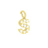 CIONDOLO LETTERA INIZIALE NOME 11 MM CON ZIRCONI BIANCHI IN ARGENTO 925 GALVANICA ORO