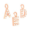 CIONDOLO LETTERA INIZIALE NOME 11 MM CON ZIRCONI BIANCHI IN ARGENTO 925 GALVANICA ROSA