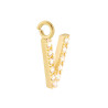 CIONDOLO LETTERA NOME INIZIALE 13 MM CON ZIRCONI BIANCHI IN ARGENTO 925 GALVANICA ORO