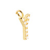 CIONDOLO LETTERA NOME INIZIALE 13 MM CON ZIRCONI BIANCHI IN ARGENTO 925 GALVANICA ORO