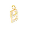 CIONDOLO LETTERA NOME INIZIALE 13 MM CON ZIRCONI BIANCHI IN ARGENTO 925 GALVANICA ORO