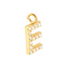 CIONDOLO LETTERA NOME INIZIALE 13 MM CON ZIRCONI BIANCHI IN ARGENTO 925 GALVANICA ORO