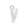 CIONDOLO LETTERA INIZIALE NOME 13 MM CON ZIRCONI BIANCHI IN ARGENTO 925 GALVANICA RODIO