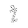 CIONDOLO LETTERA INIZIALE NOME 13 MM CON ZIRCONI BIANCHI IN ARGENTO 925 GALVANICA RODIO