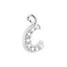 CIONDOLO LETTERA INIZIALE NOME 13 MM CON ZIRCONI BIANCHI IN ARGENTO 925 GALVANICA RODIO