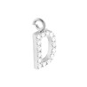 CIONDOLO LETTERA INIZIALE NOME 13 MM CON ZIRCONI BIANCHI IN ARGENTO 925 GALVANICA RODIO