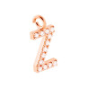 CIONDOLO LETTERA INIZIALE NOME 13 MM CON ZIRCONI BIANCHI IN ARGENTO 925 GALVANICA ROSA