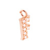 CIONDOLO LETTERA INIZIALE NOME 13 MM CON ZIRCONI BIANCHI IN ARGENTO 925 GALVANICA ROSA