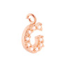 CIONDOLO LETTERA INIZIALE NOME 13 MM CON ZIRCONI BIANCHI IN ARGENTO 925 GALVANICA ROSA