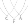 COLLANA CATENA ROLO DIAMANTATA CON CIONDOLO LETTERA E NOME INIZIALE CON ZIRCONI BIANCHI IN ARGENTO 925 GALVANICA RODIO