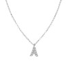 COLLANA CATENA ROLO DIAMANTATA CON CIONDOLO LETTERA E NOME INIZIALE CON ZIRCONI BIANCHI IN ARGENTO 925 GALVANICA RODIO