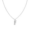 COLLANA CATENA ROLO DIAMANTATA CON CIONDOLO LETTERA E NOME INIZIALE CON ZIRCONI BIANCHI IN ARGENTO 925 GALVANICA RODIO
