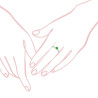 ANELLO SOLITARIO VERDE SMERALDO CON ZIRCONI BIANCHI IN ARGENTO 925 GALVANICA RODIO