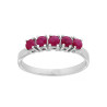 ANELLO VERETTA CON PIETRE NATURALI ROSSO RUBINO IN ARGENTO 925 GALVANICA RODIO