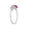 ANELLO VERETTA CON PIETRE NATURALI ROSSO RUBINO IN ARGENTO 925 GALVANICA RODIO