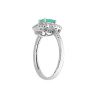 ANELLO CON PIETRE NATURALI OVALE SMERALDO CONTORNATO CON ZIRCONI BIANCHI IN ARGENTO 925 GALVANICA RODIO