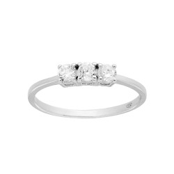 ANELLO TRILOGY CON ZIRCONI BIANCHI MM 3 IN ARGENTO 925 RODIATO