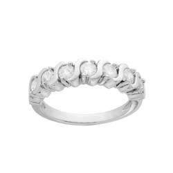 ANELLO VERETTA MM 3 CON ZIRCONI BIANCHI IN ARGENTO 925 GALVANICA RODIO