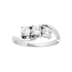 ANELLO TRILOGY CON ZIRCONI BIANCHI MM 5 IN ARGENTO 925 RODIATO