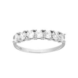 ANELLO VERETTA MM 3 CON ZIRCONI BIANCHI IN ARGENTO 925 RODIATO