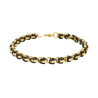 BRACCIALE UOMO CATENA ROLO COLORE ORO E NERO IN ACCIAIO