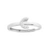 ANELLO LETTERA CON CUBIC ZIRCONIA BIANCHI IN ARGENTO 925 GALVANICA RODIO