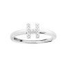 ANELLO LETTERA CON CUBIC ZIRCONIA BIANCHI IN ARGENTO 925 GALVANICA RODIO