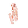 CIONDOLO LETTERA NOME INIZIALE CON CUBIC ZIRCONIA BIANCHI IN ARGENTO 925 GALVANICA ROSA