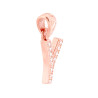 CIONDOLO LETTERA NOME INIZIALE CON CUBIC ZIRCONIA BIANCHI IN ARGENTO 925 GALVANICA ROSA