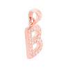 CIONDOLO LETTERA NOME INIZIALE CON CUBIC ZIRCONIA BIANCHI IN ARGENTO 925 GALVANICA ROSA