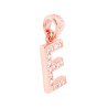 CIONDOLO LETTERA NOME INIZIALE CON CUBIC ZIRCONIA BIANCHI IN ARGENTO 925 GALVANICA ROSA