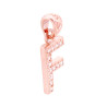 CIONDOLO LETTERA NOME INIZIALE CON CUBIC ZIRCONIA BIANCHI IN ARGENTO 925 GALVANICA ROSA