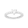 ANELLO ETERNITY VERETTA A GIRO CON ZIRCONI BIANCHI MM 2 E CUORE BIANCO CENTRALE IN ARGENTO 925 GALVANICA RODIO