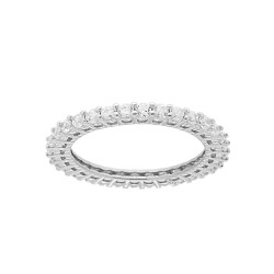 ANELLO ETERNITY VERETTA CON ZIRCONI BIANCHI MM 2 IN ARGENTO 925 GALVANICA RODIO