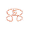 ANELLO FASCIONE A DOPPIO GAMBO CON LETTERA INIZIALE NOME CON ZIRCONI BIANCHI IN ARGENTO 925 GALVANICA ROSA