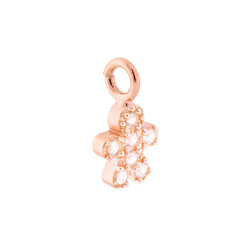 CIONDOLO BIMBO CON ZIRCONI BIANCHI IN ARGENTO 925 GALVANICA ROSA