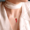 CIONDOLO PORTAFORTUNA CORNO MM 26 CON SMALTO ROSSO IN ARGENTO 925 GALVANICA ORO