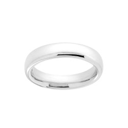 ANELLO FEDE CLASSICA BOMBATA LUCIDA CONFORT MM 4.5 IN ARGENTO 925 GALVANICA RODIO