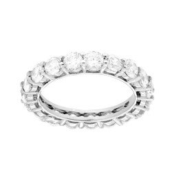 ANELLO ETERNITY VERETTA A GIRO CON CUBIC ZIRCONIA BIANCHI IN ARGENTO 925 GALVANICA RODIO